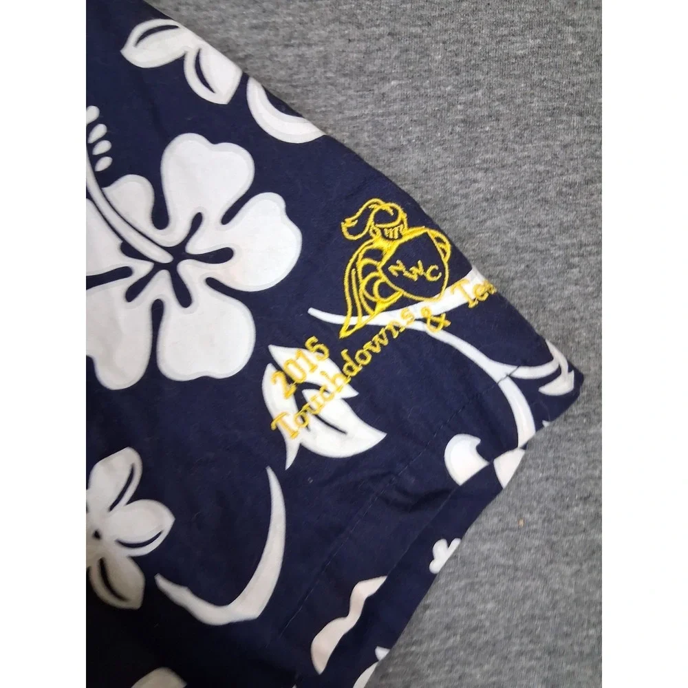 RJC Mens Shirt Large Blue Floral Tropical Hawaiian USA Made‎ VTG Resort